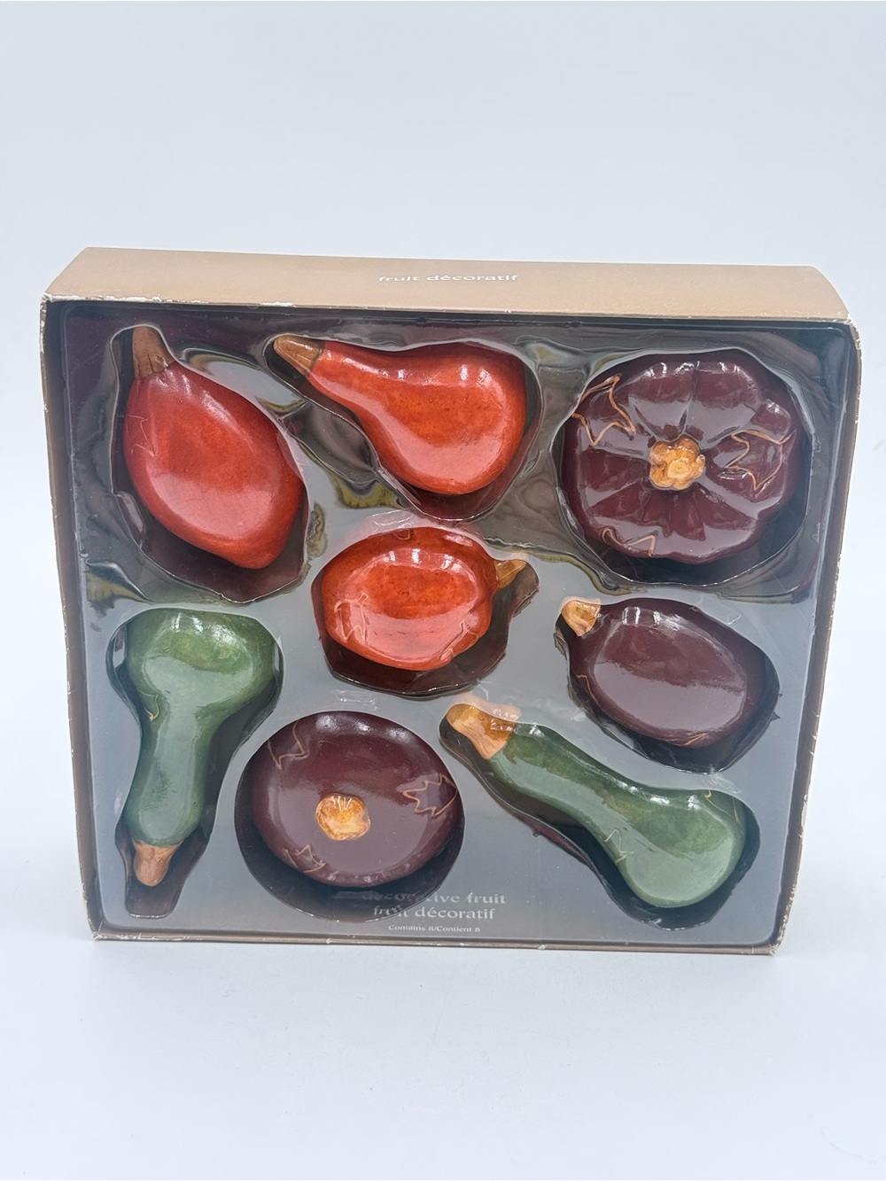 Pier 1 Set Of 8 Pumpkins Gourds Fall Harvest Halloween Decor NIB